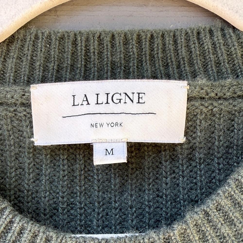 La Ligne Olive Green Ribbed Crewneck Sweater - Picture 2 of 6